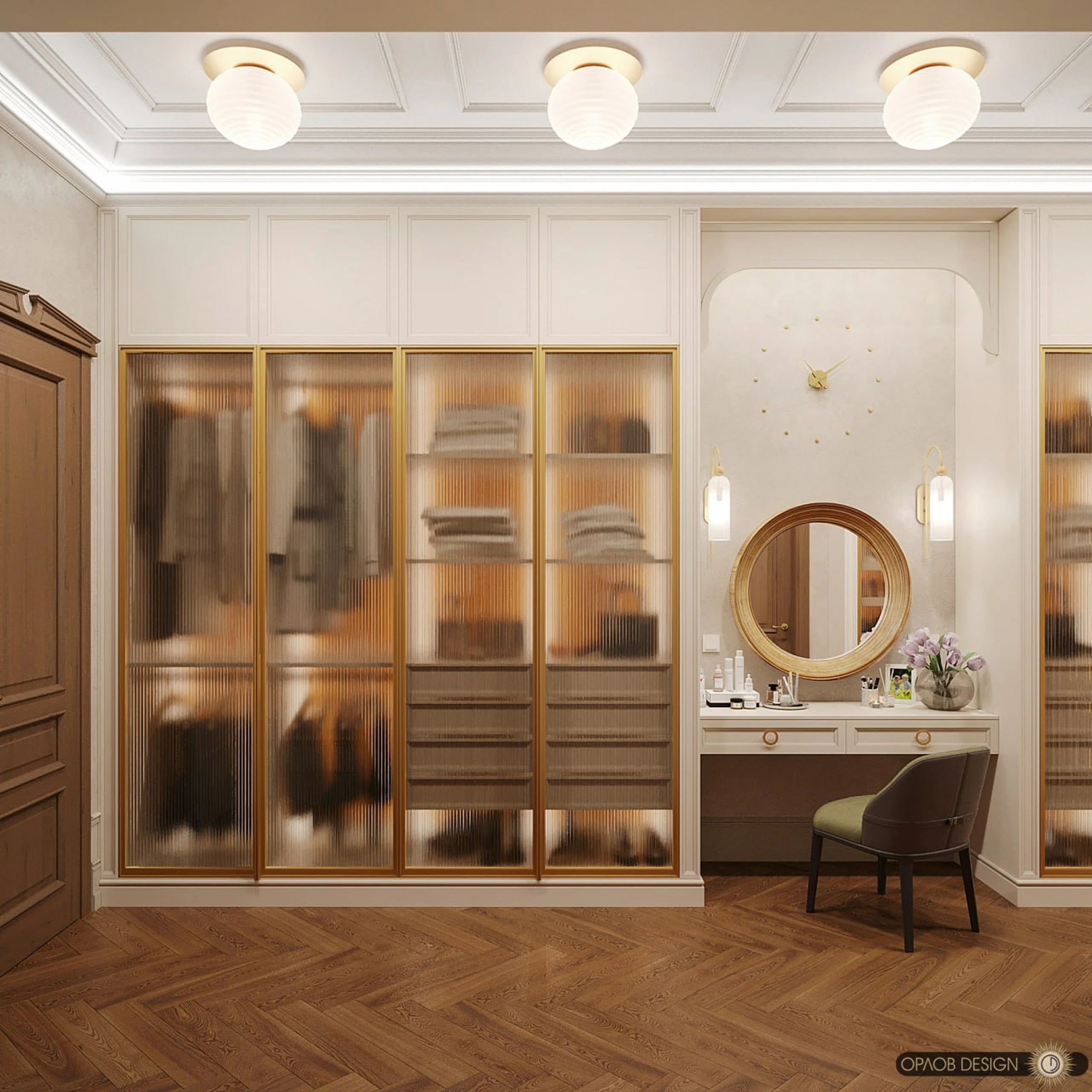 Коридор с зеркальными шкафами · ракурс 03